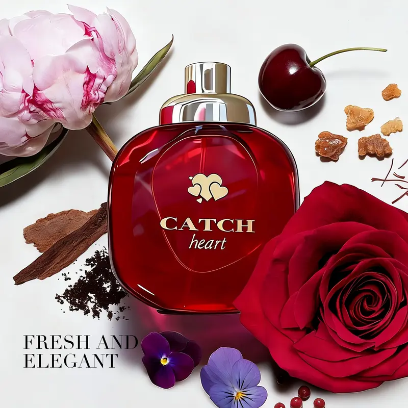 Catch Heart For Women Eau de Parfum 100ml Sweet Fruity Floral Gourmand Fragrance with Red Berries Raspberry Romantic Rose Vanilla Long Lasting Luxury Perfume for Her