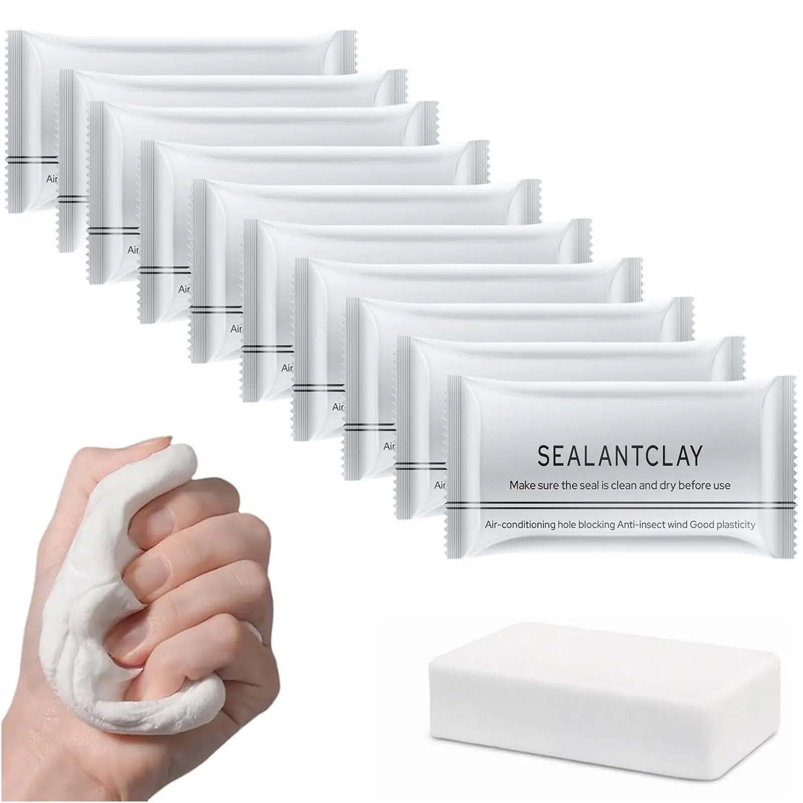 10-Pack Waterproof Sealant Mastic, Quick-Dry Repair Putty for Walls, Drain Holes, Air-Tight Crack Filler with Weather Resistance