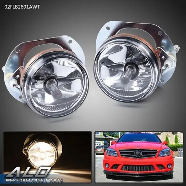 2Pcs Front Bumper Fog Lights W/ Bulbs Fit For 2008-2010 Benz C300 C63 AMG C350