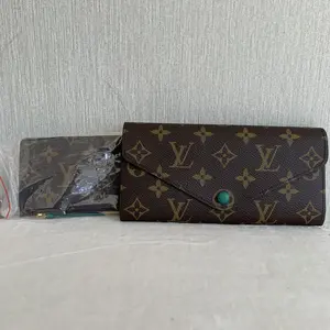 Pre-owned Louis Vuitton Monogram Canvas Emilie Series Brown Monogram coated canvas Long Envelope Wallet