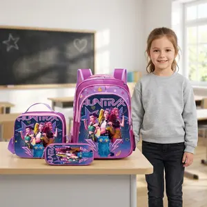 3Pcs K-Pop Witch Hunter Backpack 3PCS Set| 16 Inch Kids School Backpack for Girls, Lunch Bag & Pencil Case, Elementary Student School Bag, Back to School Gift