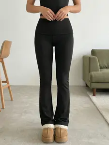 Women's High Waist Flare Leggings Foldover Waistband Flared Yoga Pants