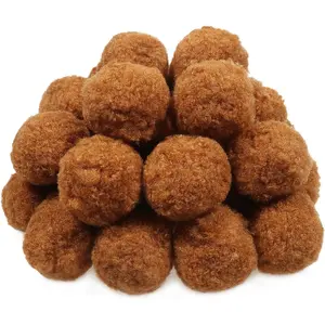 30pcs Large 2 Inch Brown Fuzzy Craft Pom Poms Balls for DIY Arts and Crafts Projects Home Decorations
