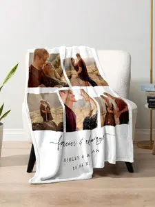 Custom Photo Personalized Family Throw Blanket - 1-Piece Warm & Comfortable Bedding, Customized Gifts for Family, Ideal Holiday & Birthday Present