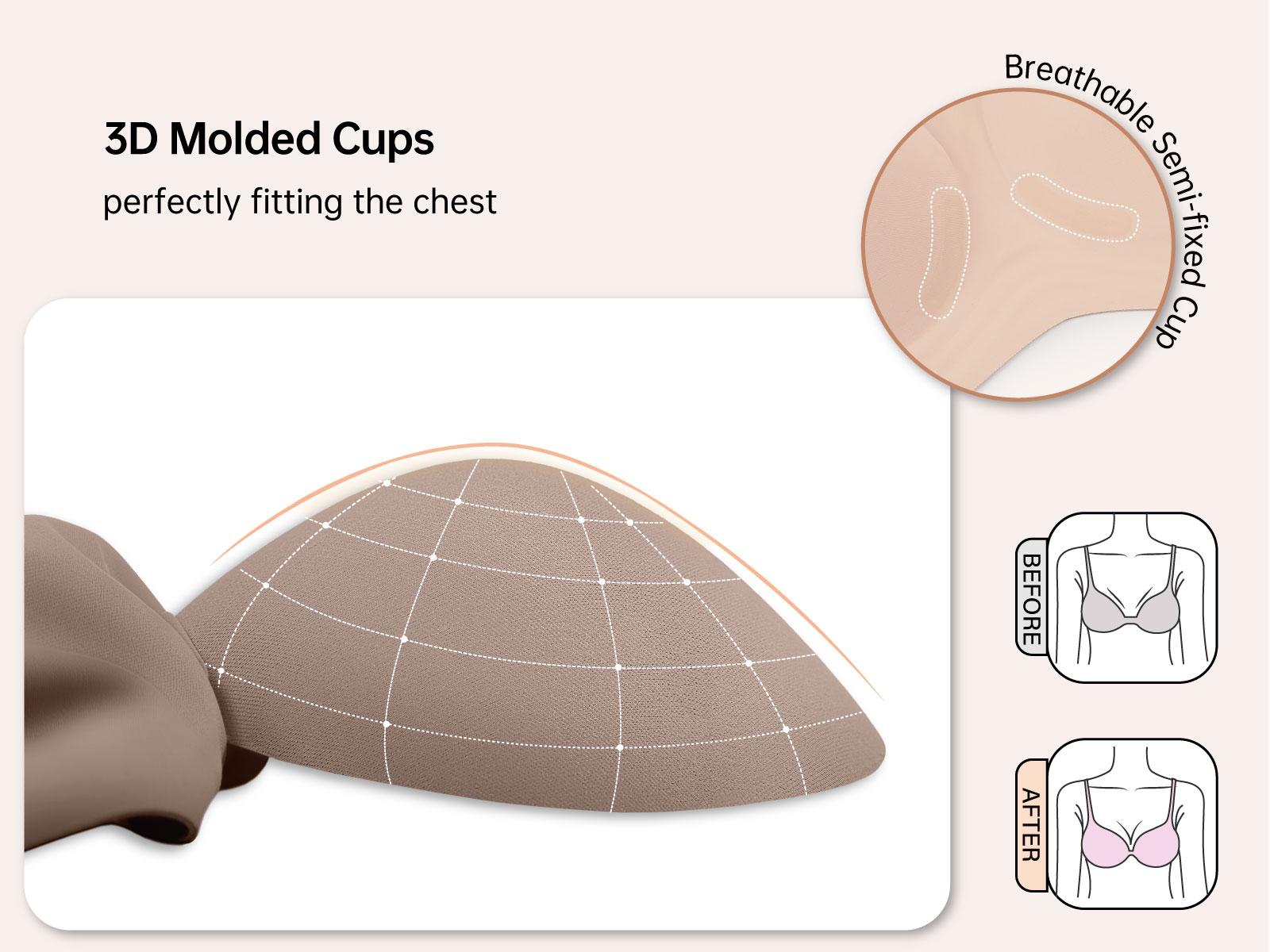 OEAK Womens Comfortable Jelly Strip Bras Wireless Seamless Full Coverage Bra Buttery Soft Everyday Tshirt Bra Convertible Bra