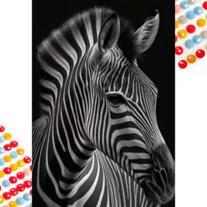 5D DIY Full Drill Diamond Painting - Diamond Painting Kit Zebra Stripes Mosaic Canvas DIY Wall Art, Home Wall Decoration