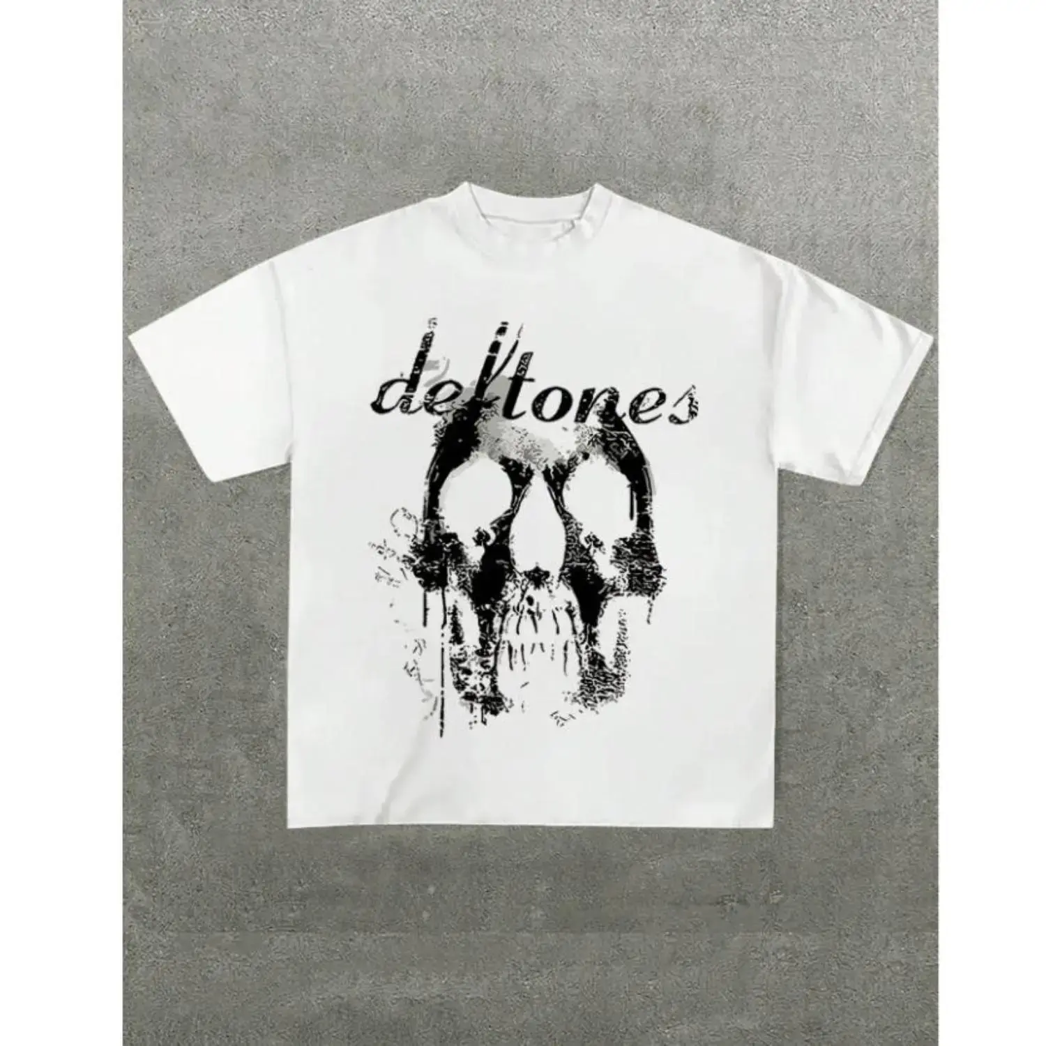 Large Size Casual Cotton T Shirts for Men Featuring Rock and Roll Music Skull and Band Tribute Print Oversized Summer Tops