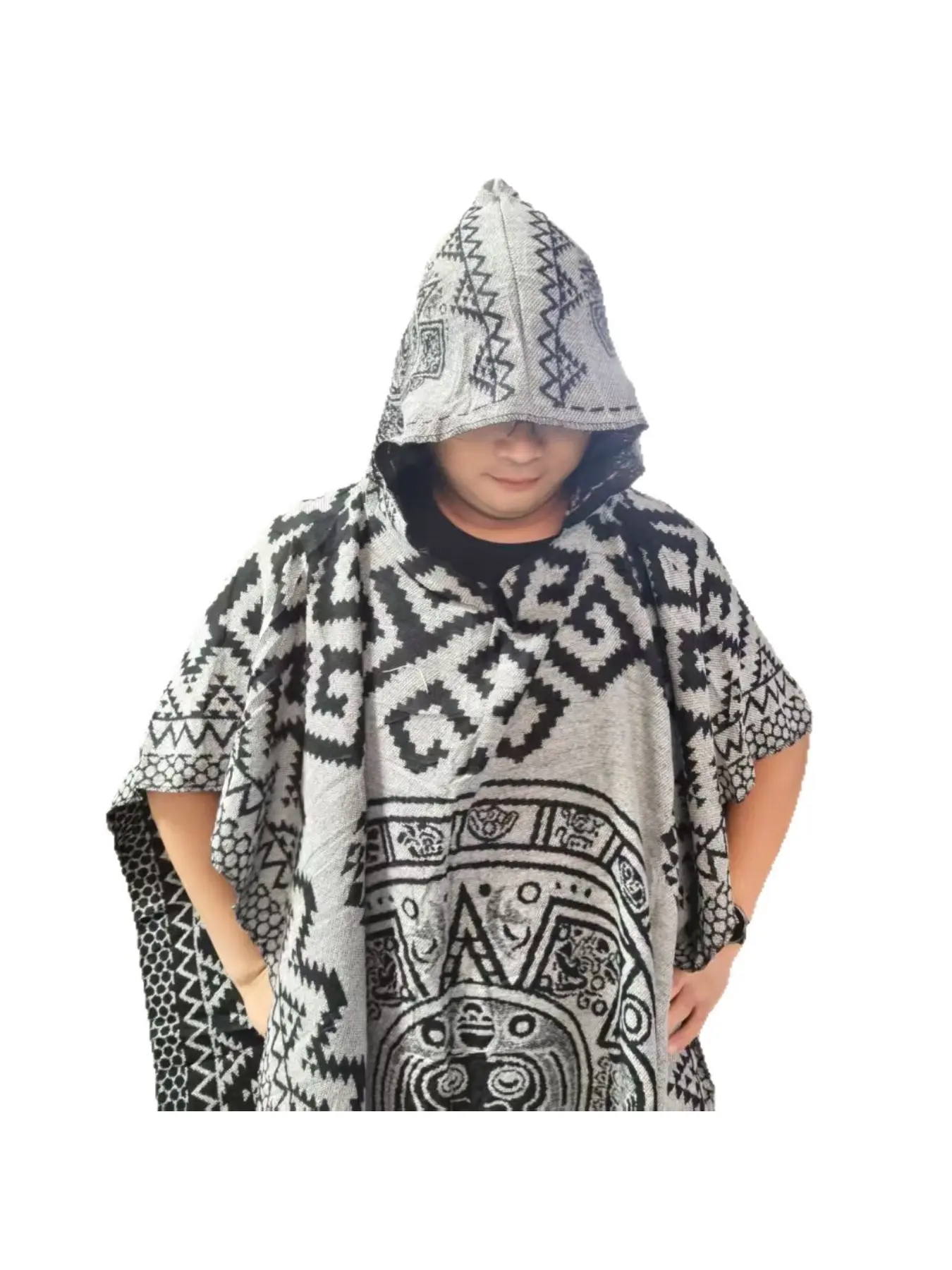 Cross-border Mexican black shawl cloak tassel ethnic style woven festive Mexican clothing new style
