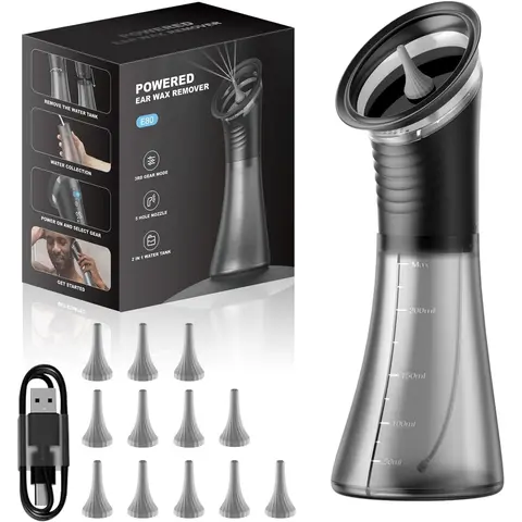 [DealsForYouDays] E80-Single Upgraded 2-in-1 Earwax Removal Tool & Ear Canal Cleaner, Rechargeable Irrigation Kit, IP67 Waterproof, 3 Pressure Modes, Integrated Tank, Warm Water Compatible, Gentle Massage, Built-In Waste Tank, Easy Maintenance