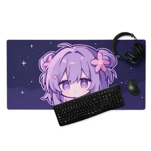 Anime Chibi Girl Gaming Mouse Pad Extra Large Desk Mat, Kawaii PC Accessory