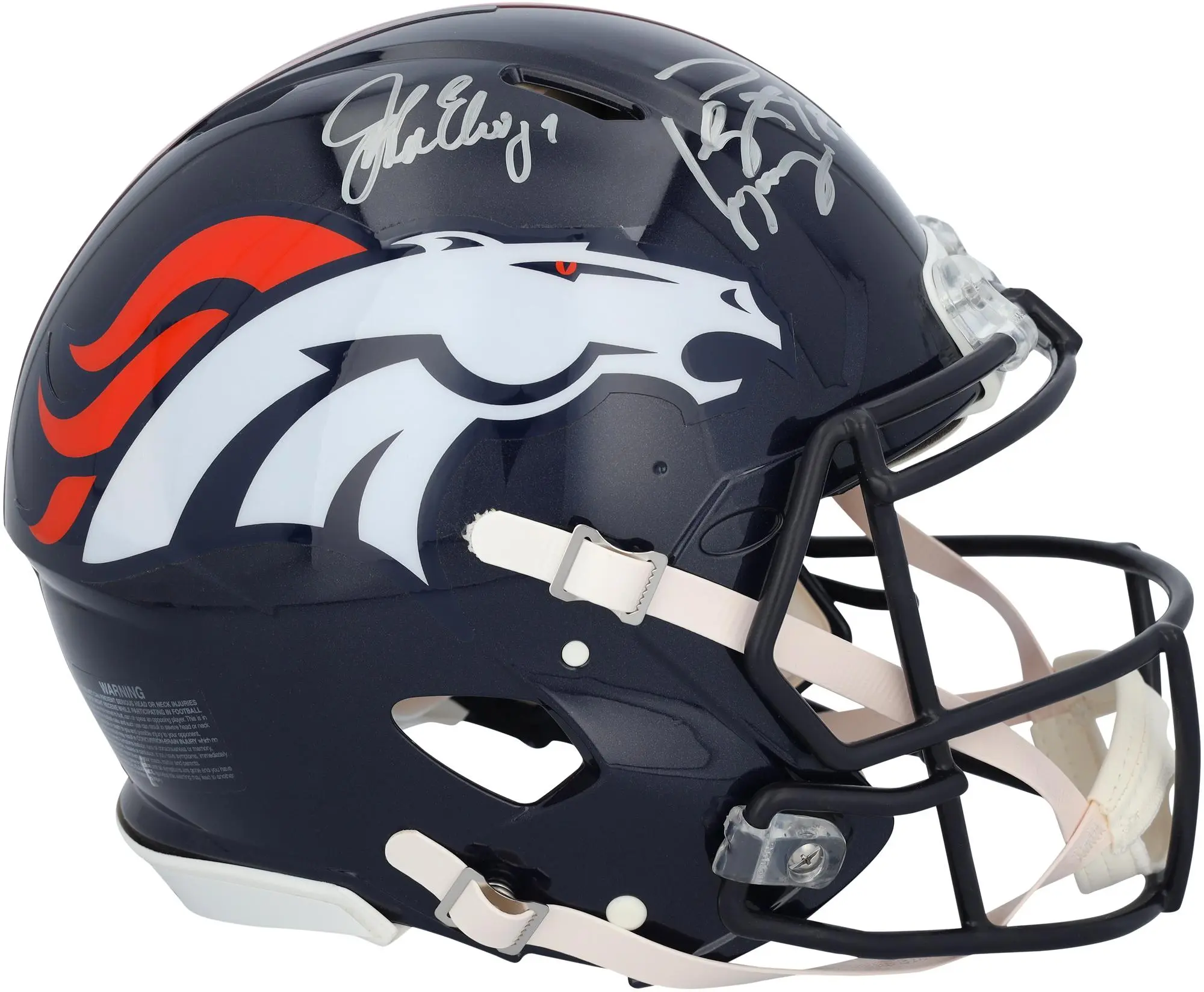 Peyton Manning and John Elway Denver Broncos Autographed Riddell 1997-2023 Throwback Speed Authentic Helmet - Fanatics Authentic Certified