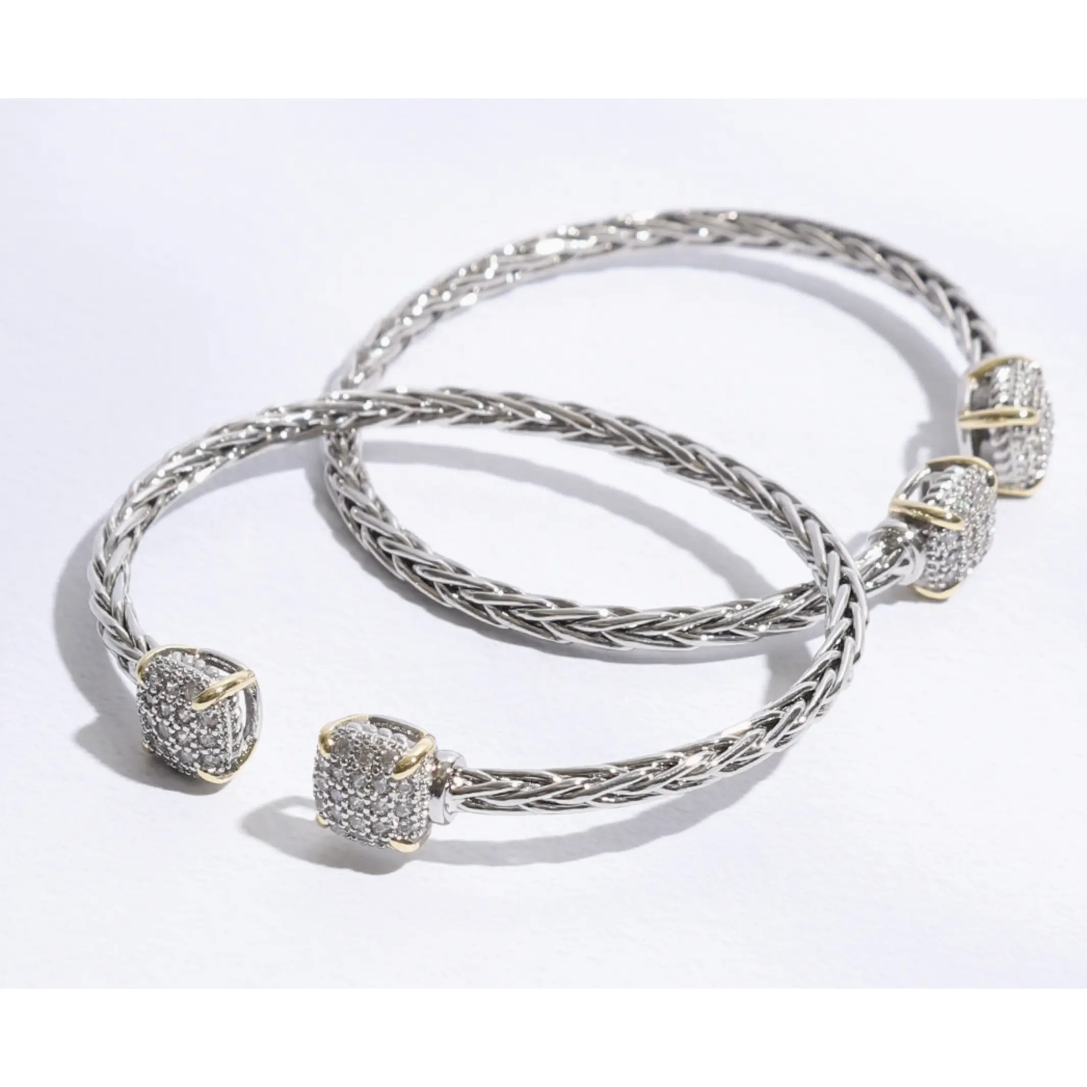 3MM Ponytail Pave CZ Bangle Bracelet