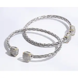 3MM Ponytail Pave CZ Bangle Bracelet