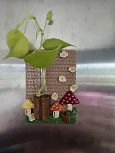 Adorable Mushroom Propagation Magnet.  Handmade for your plant cuttings! A Fresh Take on a Nature Inspired Propagation Station!