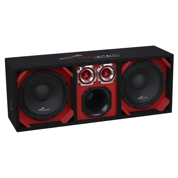 Audiopipe AP-CHU-1028RED High Powered 10" Vented Chuchero Enclosure Audiopipe AP-CHU-1028RED High Powered 10" Vented Chuchero Enclosure
