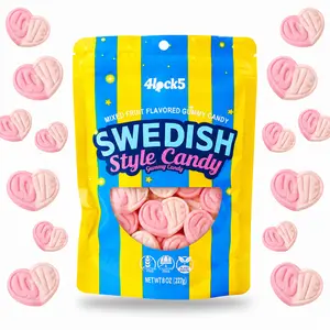 Swedish Style Gummy Candy 1/2 lb – Strawberry Vanilla Flavor Heart Shaped Chewy Gummies, Sweet Soft Candy in Sealed Bag for Home, Office, Outdoor Snacks & Candy Gift