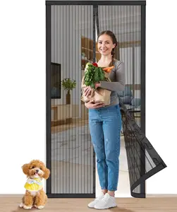 2026 New Magnetic Screen Door,Self Sealing Magnets, Easy Install Screen Doors with Magnets,Pet & Kid Friendly Fall Freshness springtok,Black