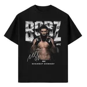 UFC MMA Fighter Graphic Tee – KHAMZAT CHIMAEV Smash Style Shirt, Borz Fan Unisex T-Shirt, Casual Streetwear Camiseta Verano Summer Outfit, Trendy Fight Night Top, Gift for Combat Sports Fans & MMA Lovers