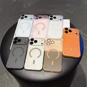 Phone Case Hot-selling New High-end Half-pack Frameless Suitable for Apple 17promax New Matte 16pro Magnetic Charging 15pro with Lens Film Ultra-thin Mobile Phone Case Lens Protection Skin-sensitive