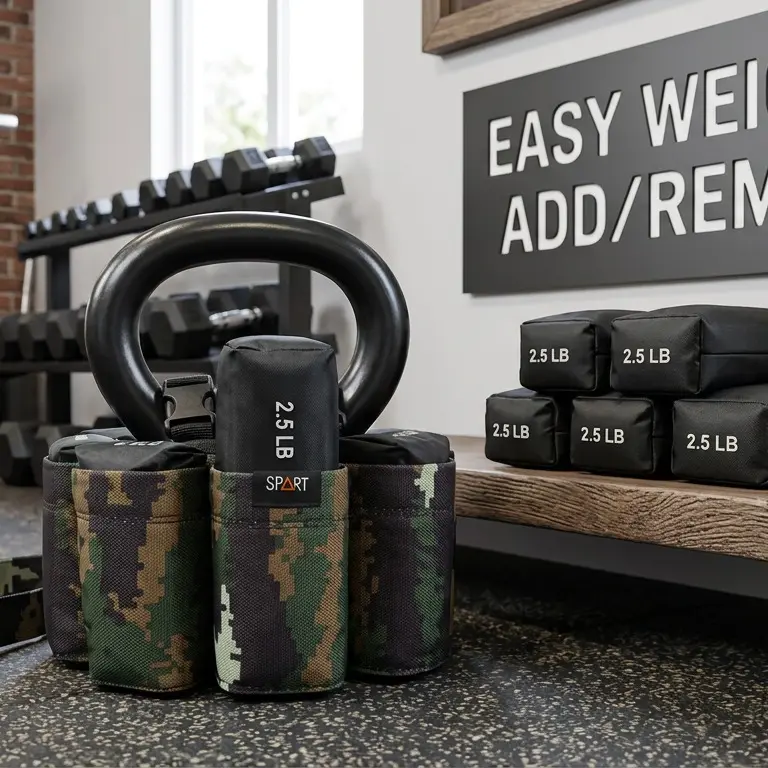 Adjustable Soft Kettlebell (2.5-20 LBS), 8 Pack Removable Iron Sand Bags, Floor Friendly Modular Weight Bag for Women & Men Home Workout