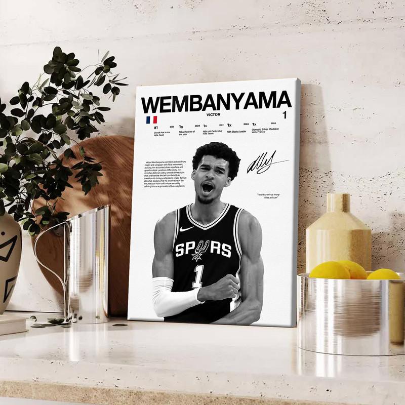 Luka Doncic, Tatum, SGA, Flagg, Morant, Wembanyama Canvas Print Posters, Rising Stars, Autographed Player Career Posters, Home Decor