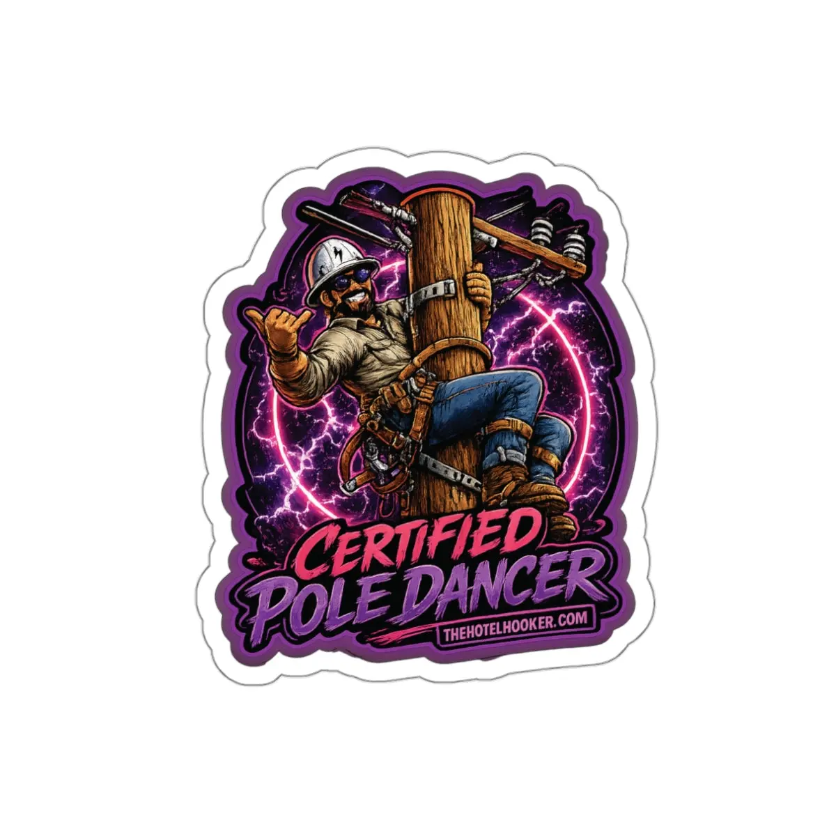 Certified Pole Dancer Sticker / Lineman Harness Humor Decal