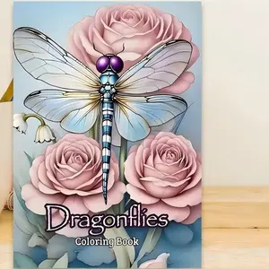 New Best-Selling A4 Dragonfly Coloring Book, Thickened Coloring Book, Drawing Book, Fill-In-The-Blank Book, Watercolor Painting Book, Ideal for Kids and Adults