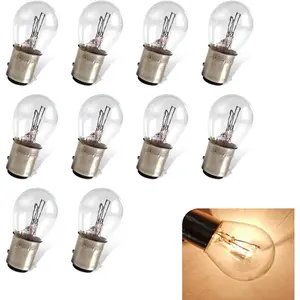 10 count 1157 Bulb, BAY15D P21/5W S25 High and Low Foot Plug and Play Halogen  Light, 1016 1034  Housing High Brightness  Light Replacement, for  (White)