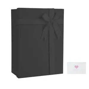 1pcs Gift Box for Present,Gift Boxes with Lids, Boxes for Gifts,Gift Boxes with Ribbon for Valentine's Day, Anniversaries, Birthday, Weddings, etc.(Black)