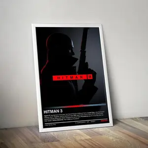 Hitman 3 Poster Print - Gaming Decor In 4 Colors Video Game Gifts & Prints