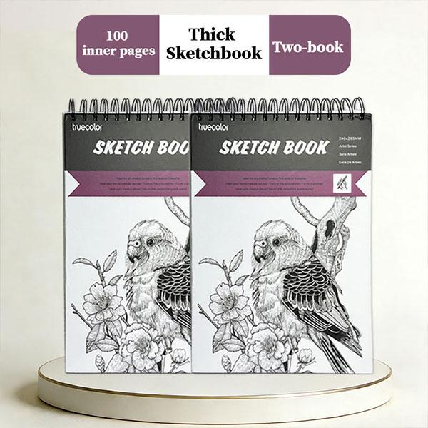 Truecolor Sketchbook,  No Bleed & No Smudge, Durable Hardcover Spiral Bound Sketch Pad, Smooth Drawing Journal for Artists, Beginners, Sketching, Doodling & Art Creation