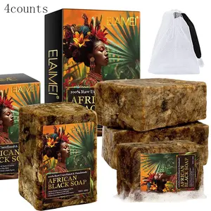 Elaimei African Soap, Natural Soap for Skin Cleansing, Helps Combat Dark Spots, Dry Skin, Acne, Aging, Suitable for Face and Body, Skin Care Soap