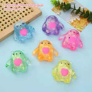 1PC Cute Bear Stress Ball, Gummy Bear Fidget Squeeze Ball Soft Squishy Silicone Colorful Relax Stress Relief Ball for Birthday Gifts Party Favors, Classroom Prizes