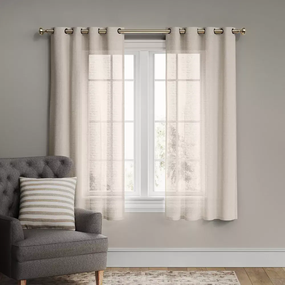 1pc Light Filtering Textured Weave Window Curtain Panel - Threshold