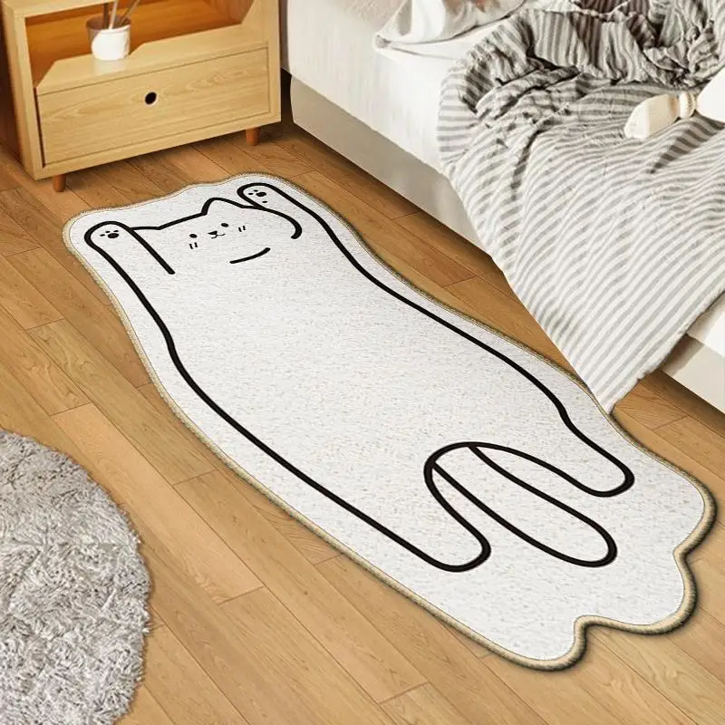 Cartoon Cat Pattern Rug, 1 Count Non-slip Floor Mat, Cool Bedroom Accessories, Decorative Carpet For Home Living Room Decor, Home Decor, Apartment Dec