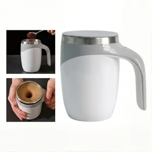 Rechargeable Self Stirring Mug - Electric Auto Mixing Stainless Steel Cup for Office/Kitchen/Travel/Home Coffee/Tea/Hot Chocolate/Milk-430 ml/14.5 oz