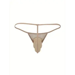 Men'S Fun Underwear Triangle Underwear Sexy Oil Shining Smooth Low Waist Seamless JJ Hooded Egg Opening Emotional T-shaped Pants