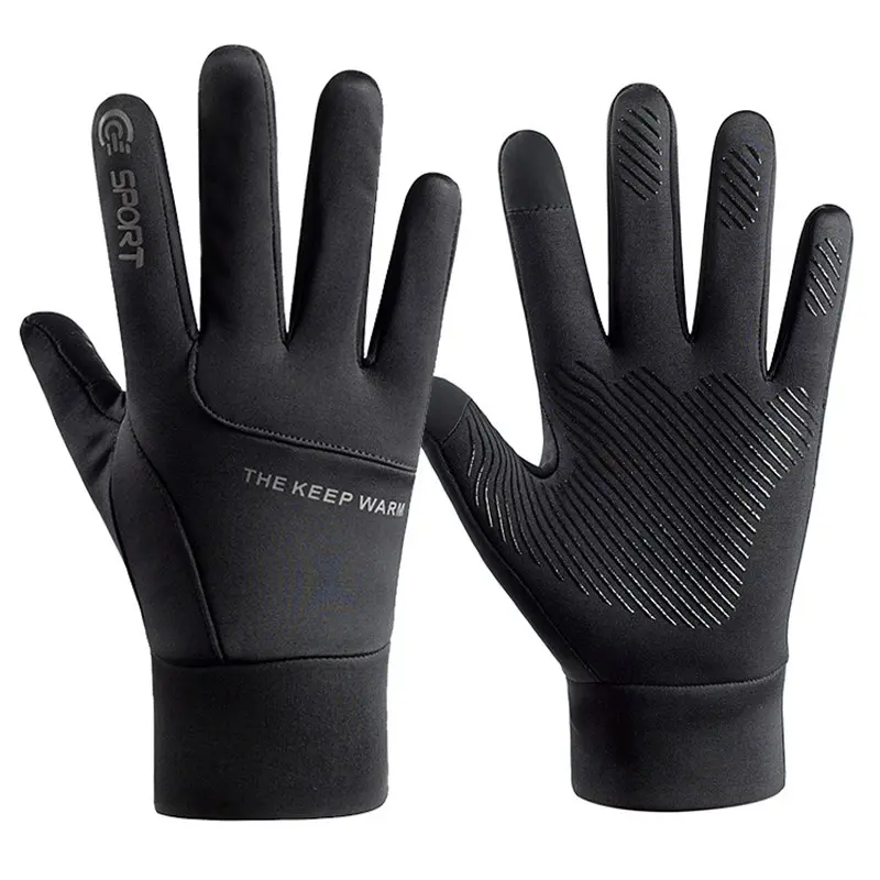 YYW1 Autumn Winter Outdoor Cycling Gloves, Polyester Functional Outdoor Sport Gloves, Cold-Resistant Fleece Lined, Touchscreen Compatible Sports Accessories