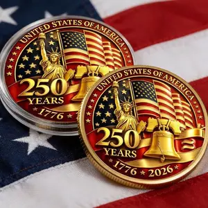 USA 250th Anniversary 3D Printed Coin, 1776–2026 Liberty Bell Patriotic Medal, United States Semiquincentennial Collectible