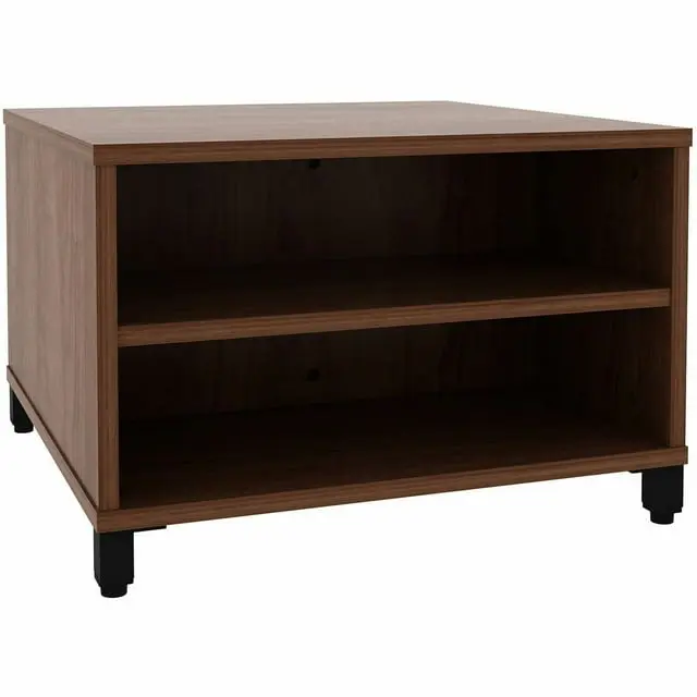 Lorell LLR69202 24 in. Modular Storage Reception Table - Walnut, Height-Adjustable Commercial Office Furniture, Modular Tables