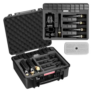 VEVOR Hard Pistol Case, Heavy Duty Hard Gun Case with XPE Foam Lining, Waterproof Pistol Storage Box with Customizable Interior & Handle for Gun, Lenses, Camera, Gear, TSA Compliant, 19.3x17.1x8.3 in