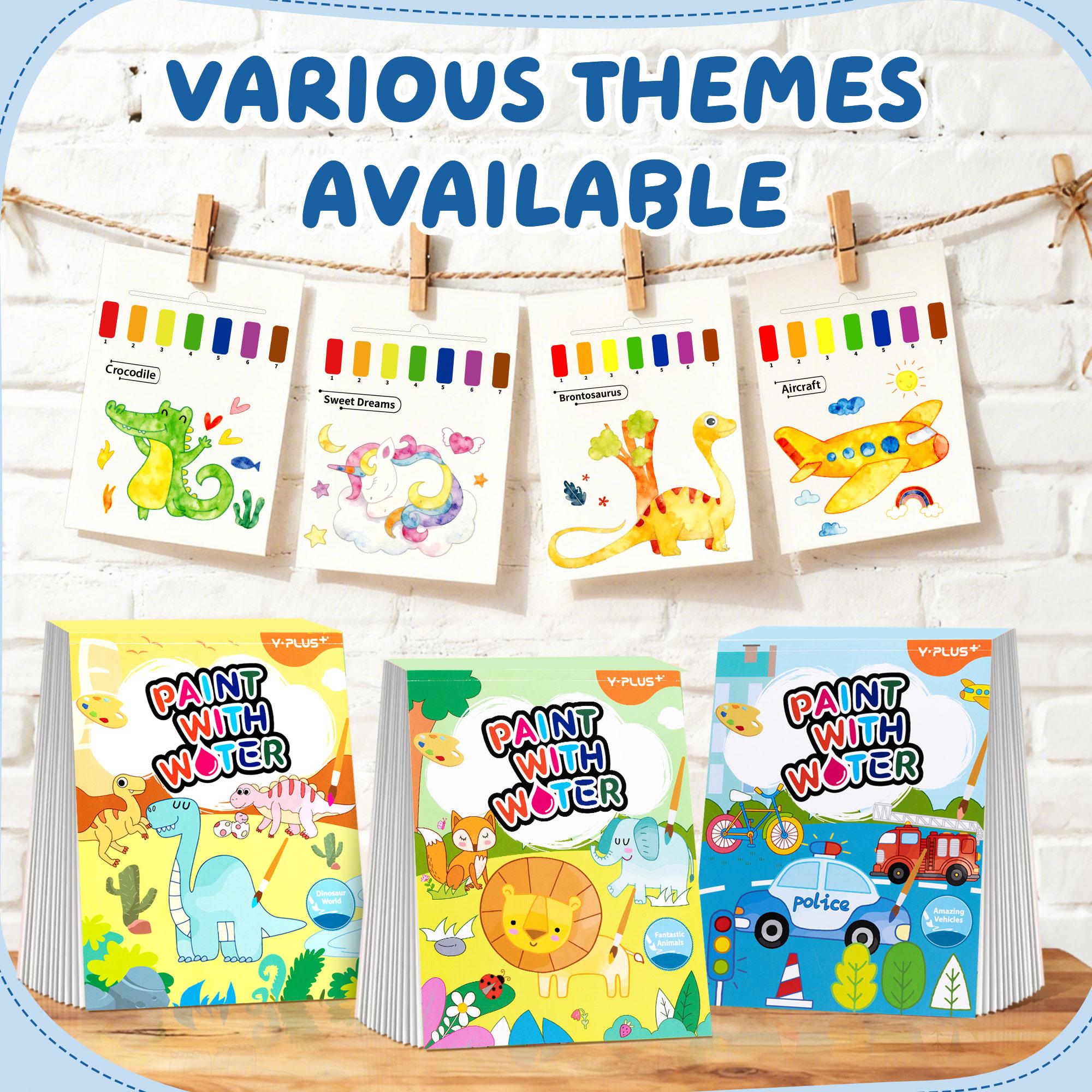 YPLUS Paint with Water Books for Toddlers, Art Craft Toys Watercolor Painting Paper, Gift for Kids Ages 1-3, 2-4, 4-6, Drawing with Brush.