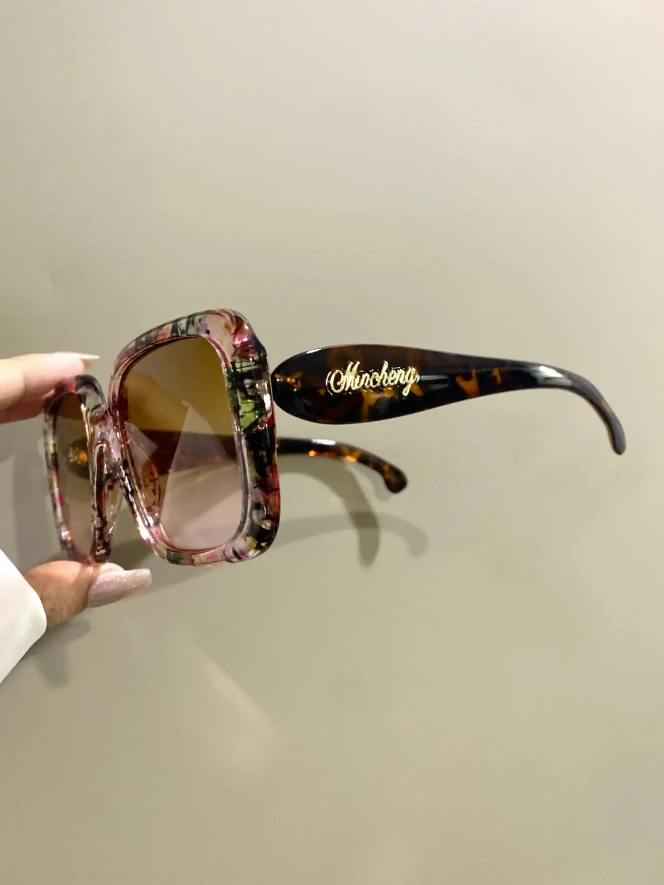 Colorful Retro Fashion Trend Glasses, Leopard Pattern Vintage Trendy Sunglasses, Square Large Frame Stylish Boho Eyewear Unisex, Metal Hinges Eyeglasses for Women and Men