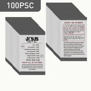 100pcs Inspirational Gospel Pamphlet Cards - Plan of Salvation Prayer Cards Perfect for Baptisms, Easter, And Religious Gifts,Christian Literature | Durable Bookmarks with Serene Designs, Salvation Cards,Pocket Saints, Prayer Cards。