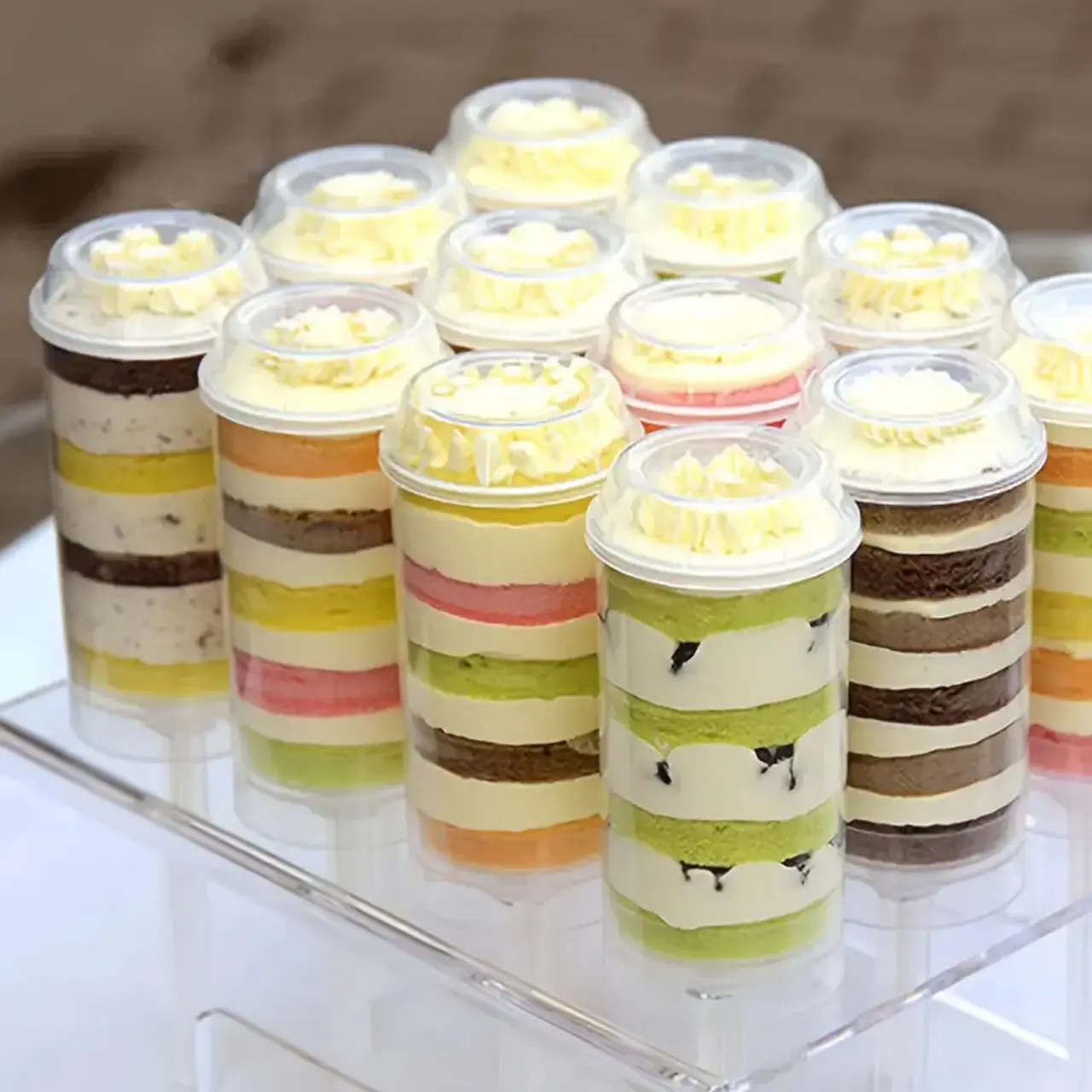 Reusable Cake Pusher Mould Set, 10/20pcs Food Grade Baking Tools with Lids, Round Push Stick Cupcake Mold, DIY Kitchen Accessories