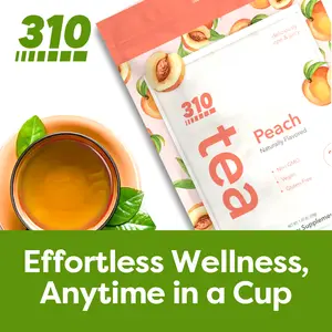 310 Peach Tea - 28 Servings, Antioxidant-Rich, Boosts Energy & Metabolism, Detoxifies & Cleanses, Natural Wellness Beverage, Premium Blend for Health Benefits, Clearance Sale