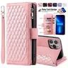 Wallet Case For iPhone 18 17 16 Pro Max 15 14 Plus 13 12 Leather Phone Case with Card Holder Kickstand & Wrist Strap Cover Magnetic Closure Flip Handbag Zipper Purse Shell for Women