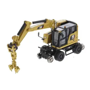CAT Caterpillar M323F Railroad Wheeled Excavator (High Line Series) 1:87 HO Scale Model - Diecast Masters 85656