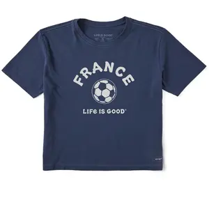 Women's France Life is Good Short Sleeve Crusher Boxy Tee