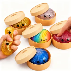 Cute Big Dumpling Squishy Blind Box – Soft TPR Fidget Bun Toy, Pick Your Favorite Style, Fun to Squeeze, Great for Desk Display & Gift Exchange Glitter Rainbow Stress Ball outdoorfun color pure jumbo Large Squishy Toy
